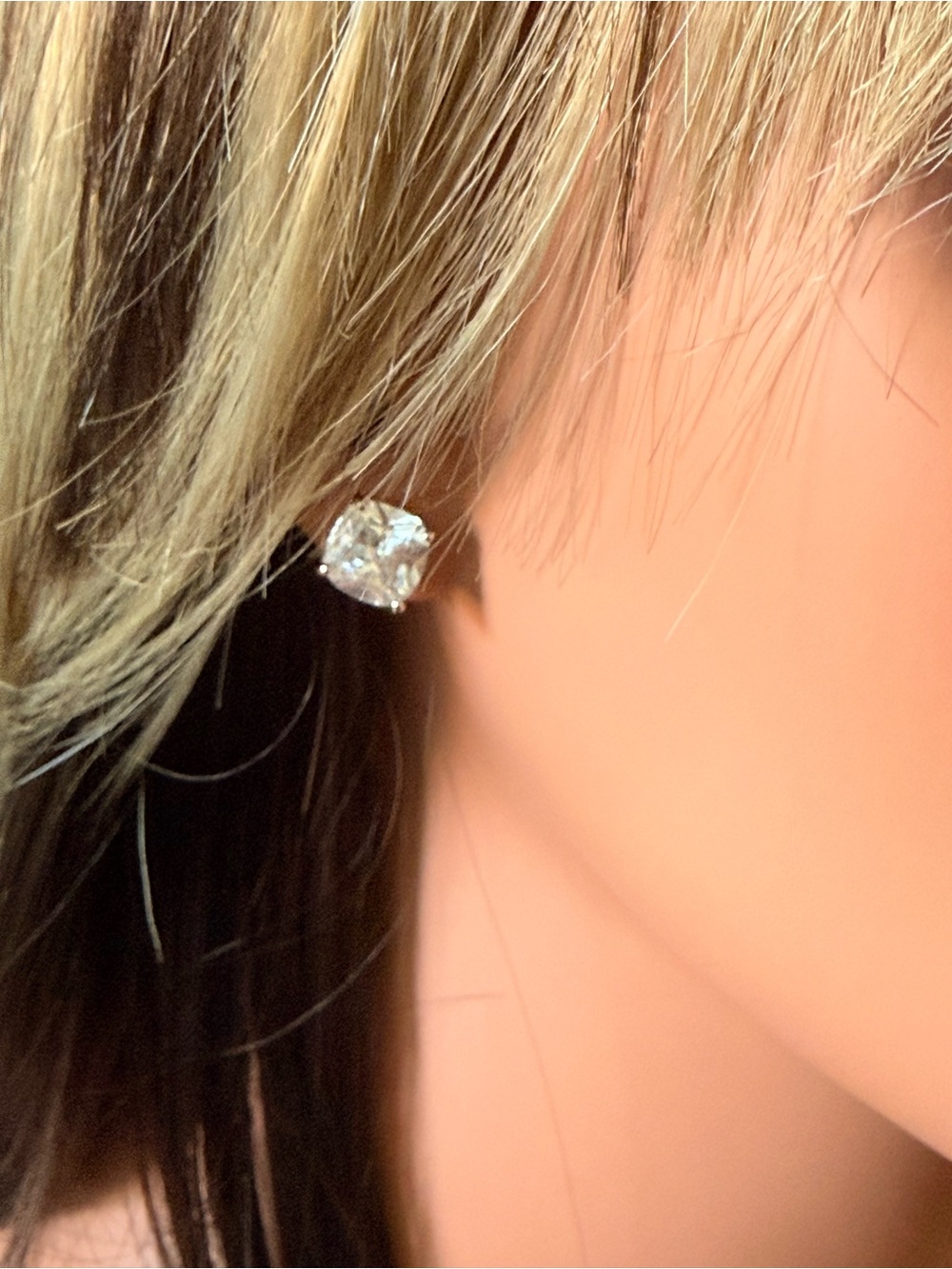 Lia Sophia Clear Crystal Cushion-Cut Stud Earrings